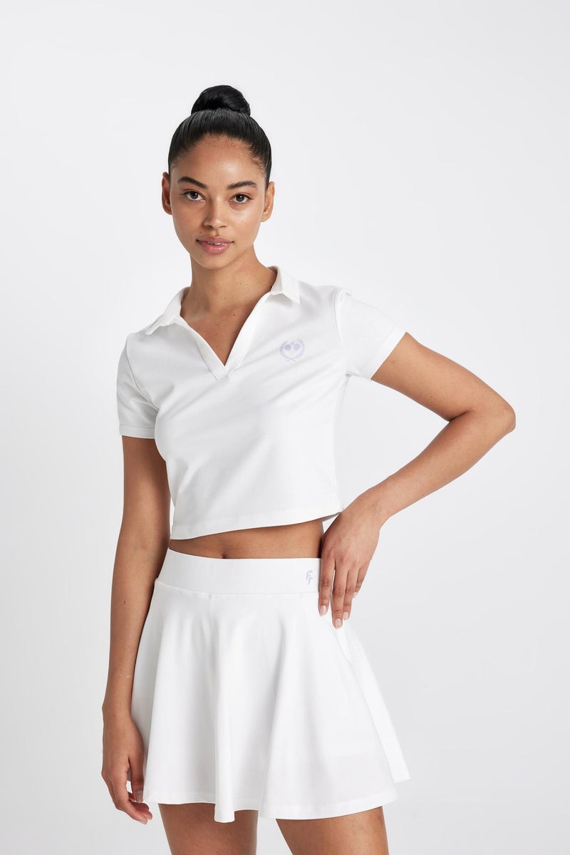 DeFacto White Woman DeFactoFit Standard Fit Polo T-Shirt Casual - Image 4